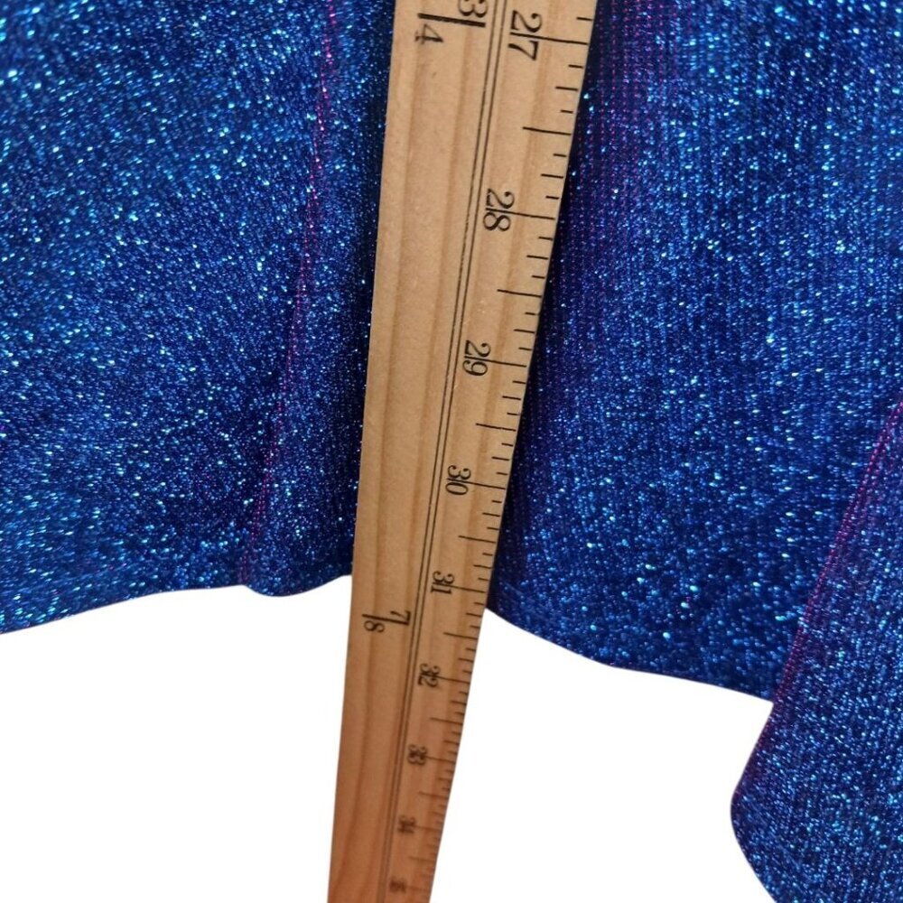 B. Darlin Blue Glitter knit Skater Party Fit & Flare Saphire/Fuschia Sz 11/12 - Picture 8 of 11